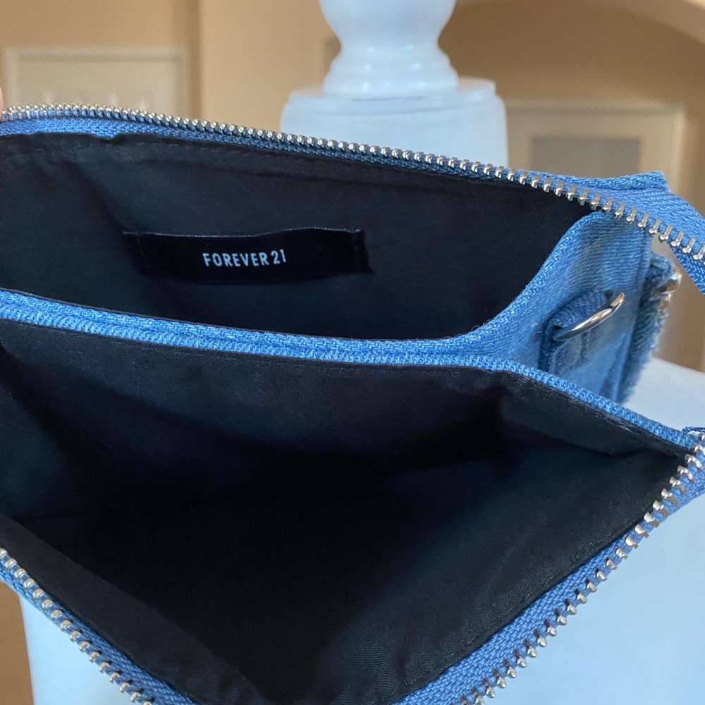Forever 21 Denim Clutch with Silver Studded Accents - Picture 4 of 9